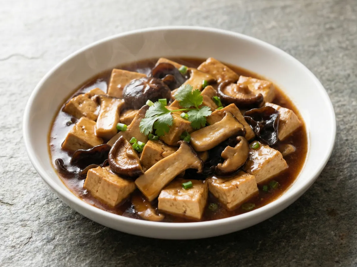 Braised Tofu With Mushrooms