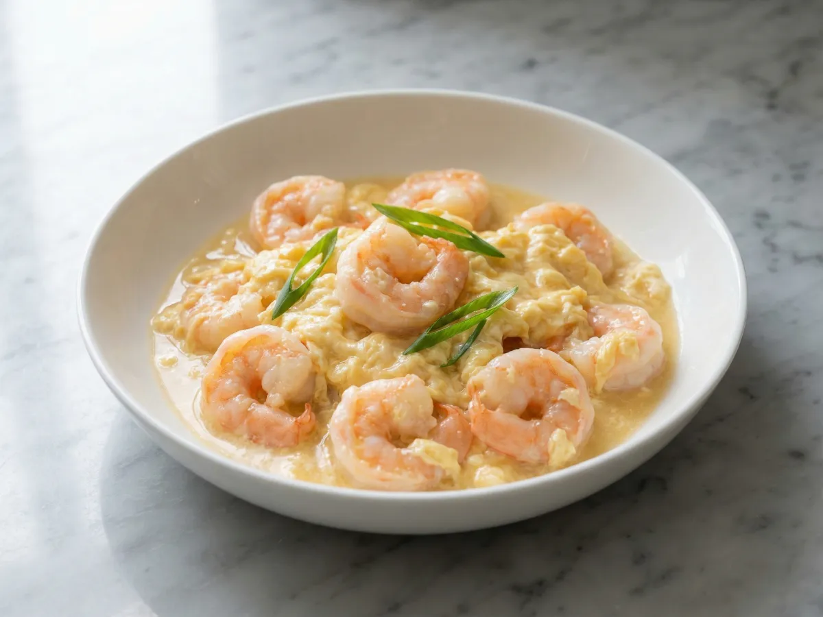 Shrimp With Egg Sauce
