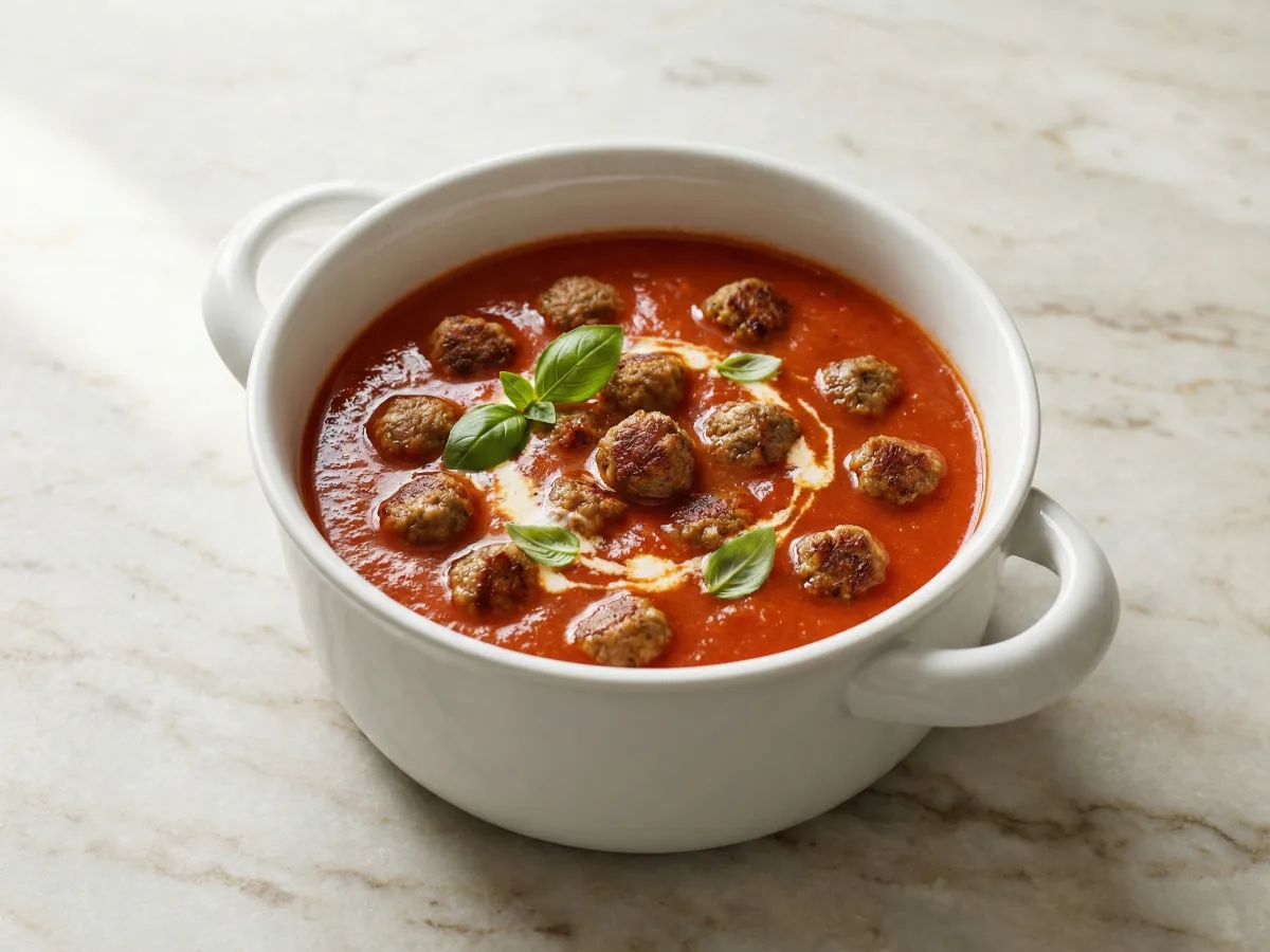 Tomato Soup With Meatballs
