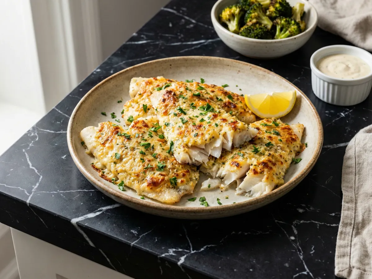 Garlic Parmesan Baked Fish