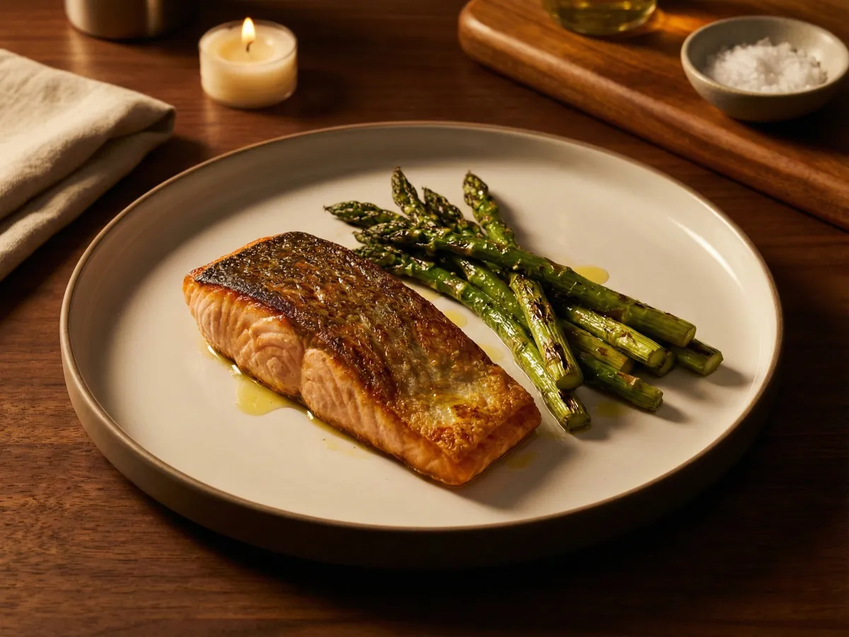 Pan Seared Salmon With Asparagus