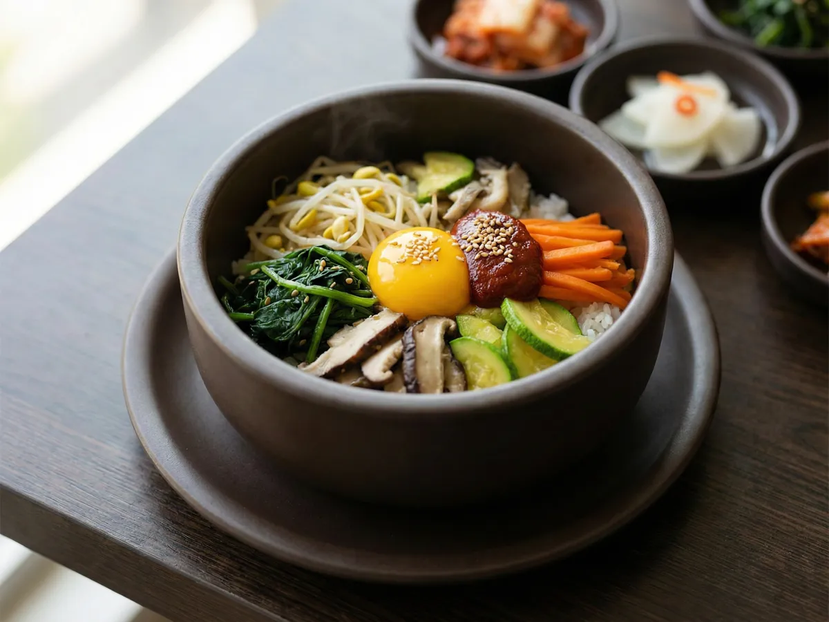 Bibimbap (Korean Mixed Rice with Meat and Vegetables)