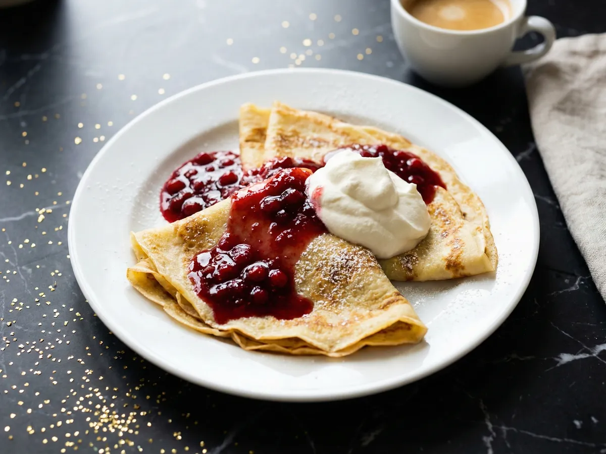 Swedish Pancakes With Jam