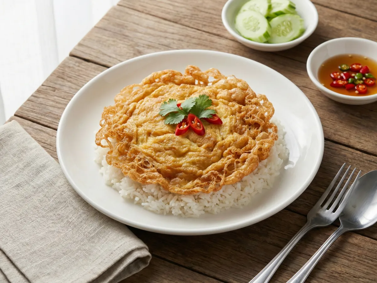 Kai Jeow With Rice