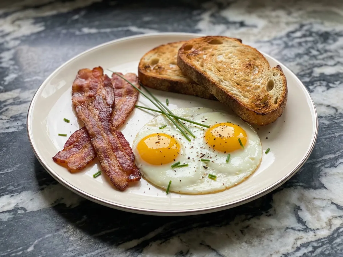 Bacon And Eggs With Toast