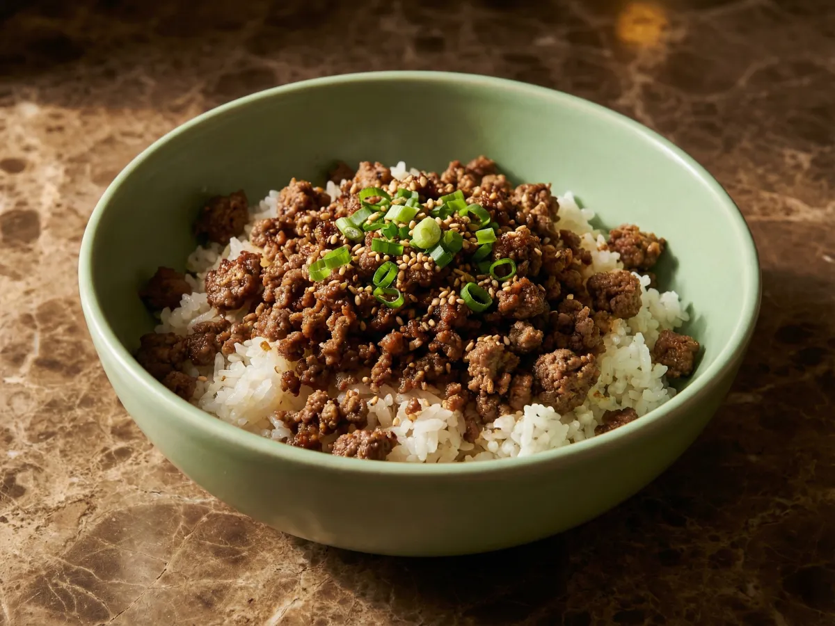Ground Beef And Rice Bowl