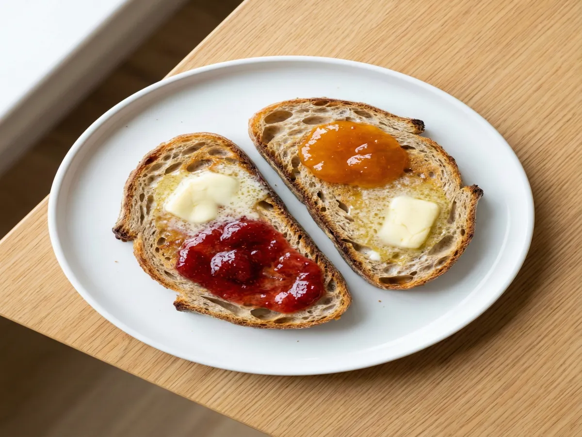 Toast With Jam And Butter