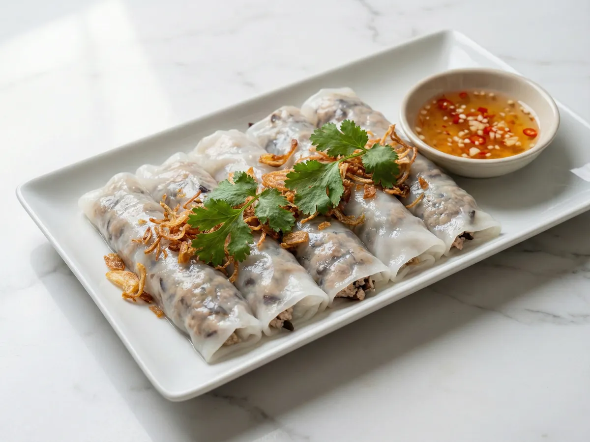 Banh Cuon (Vietnamese Steamed Rice Rolls)