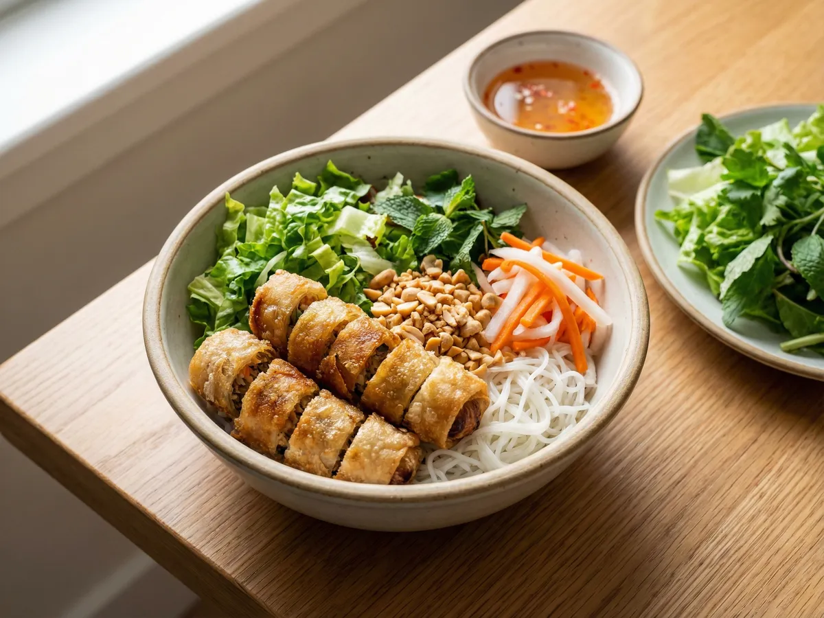Bun Cha Gio (Spring Rolls with Vermicelli)